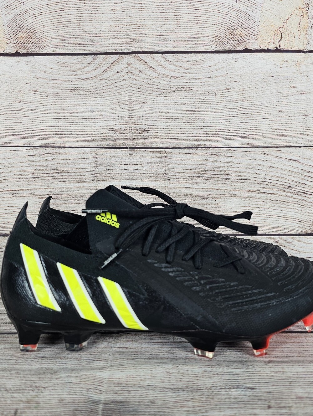 Adidas Predator Edge .1 L FG Soccer Cleats Black Yellow Shoes GW1023 Men's 6.5